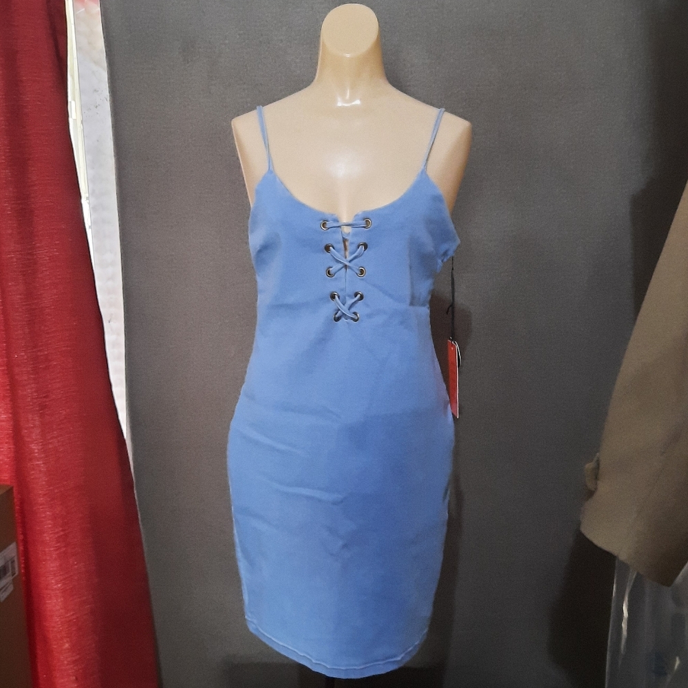 NWT C'est Toi Stretch Denim Body Con Dress sz L
